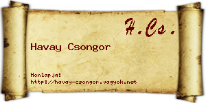 Havay Csongor névjegykártya